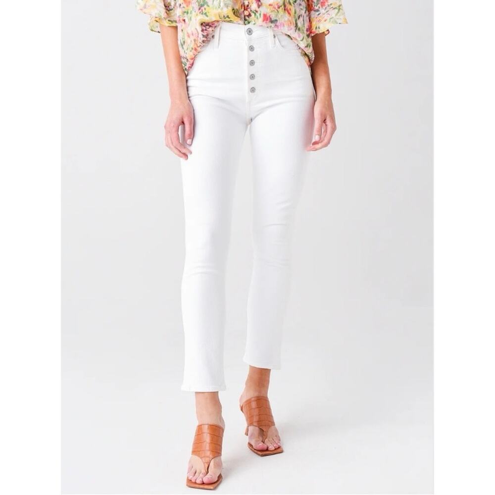 Citizens of Humanity Olivia High-Rise Skinny Button Fly White Jeans, Women's 30